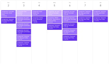 Homework plans for a term or semester
